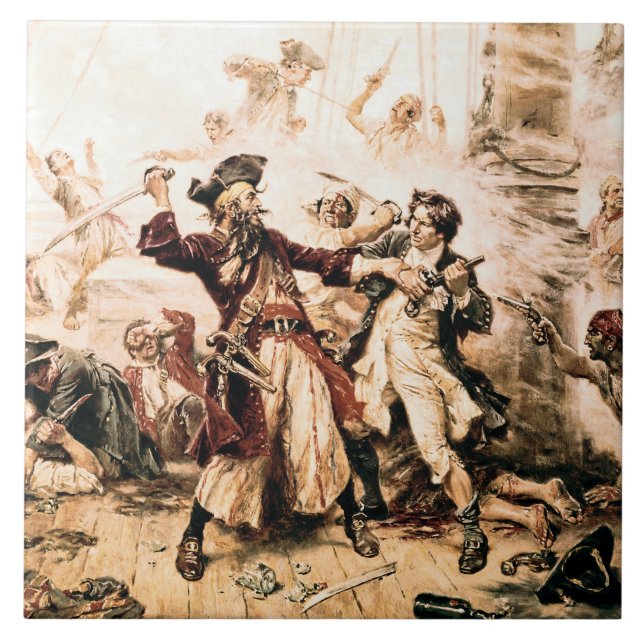 Capture, Pirate Blackbeard, Queen Anne's Revenge Tile (Front)