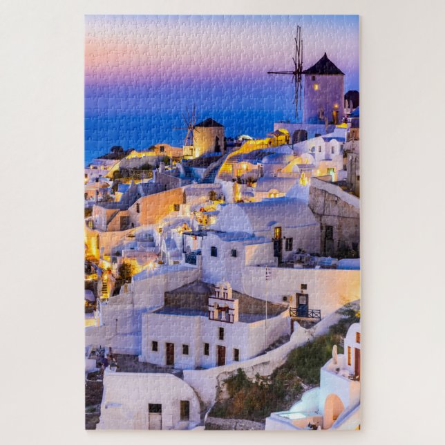 Capture the Beauty of Greece's Iconic sunset  Jigsaw Puzzle (Vertical)