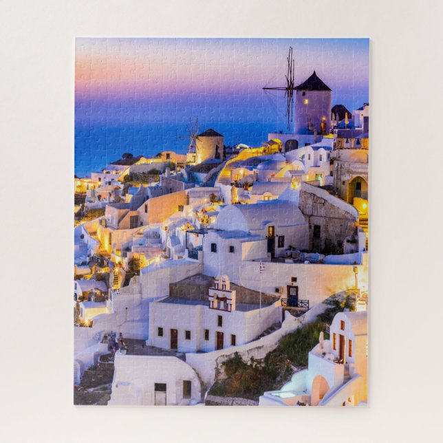 Capture the Beauty of Greece's Iconic Sunset Jigsaw Puzzle (Vertical)