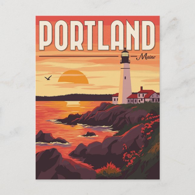 Capture the Essence of Portland, Maine Lighthouse Postcard (Front)