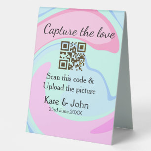Capture the love add QR scan marble pink blue mix