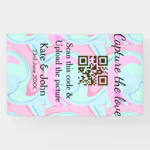 Capture the love add QR scan marble pink blue mix Banner