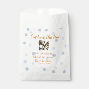 Capture the love add QR scan upload picture blue o Favour Bags