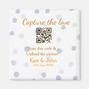 Capture the love add QR scan upload picture blue o Magnet