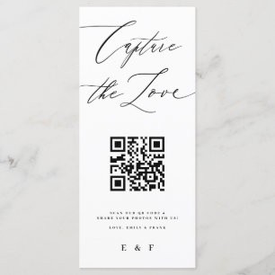 Capture the Love Black White Monogram Photo Sign Menu