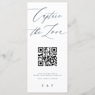 Capture the Love   Blue White Monogram Photo Sign Menu