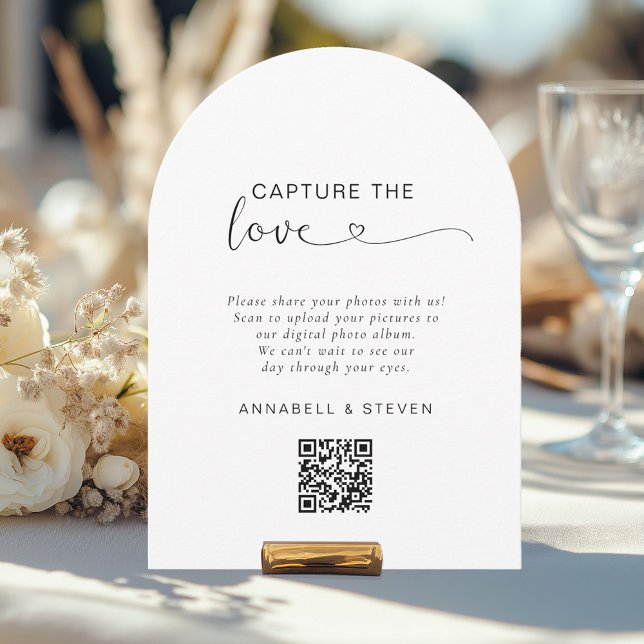 Capture the love! Custom QR-Code Wedding Invitation (Capture the love! Photo, Heart-QR-Code, Wedding Card)