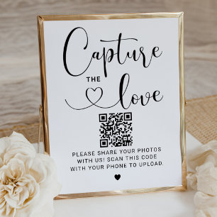 Capture the Love Modern Script QR Photo Poster