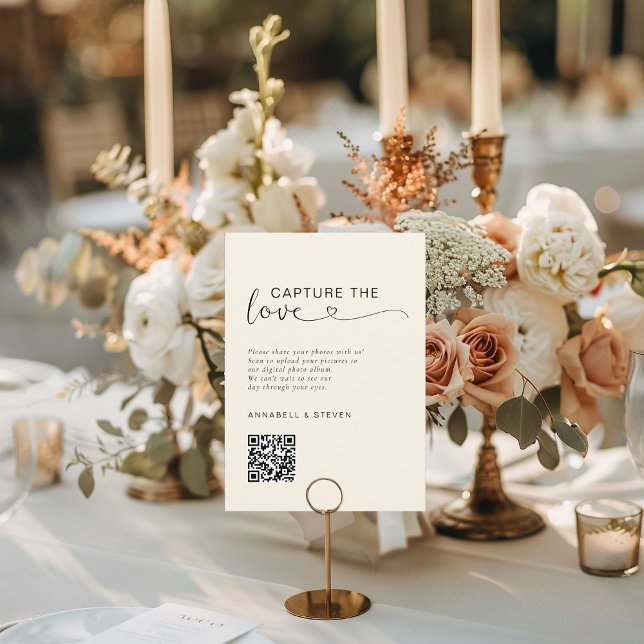 Capture the love! Photo, Heart-QR-Code, Wedding Enclosure Card (Capture the love! Photo, Heart-QR-Code, Wedding Enclosure Card)