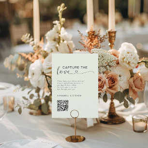 Capture the love! Photo, Heart-QR-Code, Wedding Enclosure Card