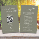 Capture The Love Photo I Spy Wedding Game Menu<br><div class="desc">Our Sage Green Photo I Spy Wedding Game Menu invites guests to playfully capture moments using their phones. The interactive ‘I Spy’ game keeps everyone engaged,  creating lasting memories. Modern and whimsical,  this menu adds a delightful twist to your reception.</div>