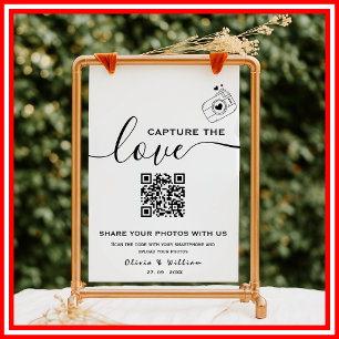 Capture The Love Photo QR Code Modern Wedding  Poster