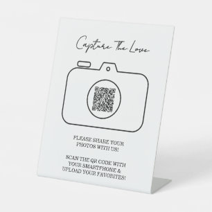 Capture The Love Photo Sharing QR Code  Pedestal Sign