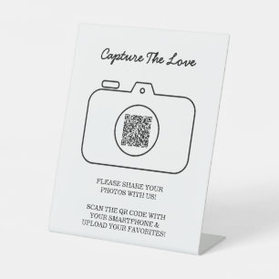 Capture The Love Photo Sharing QR Code  Pedestal Sign