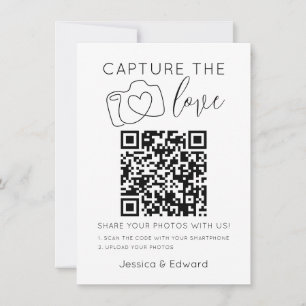 Capture The Love Qr Code Black Chic Modern Wedding