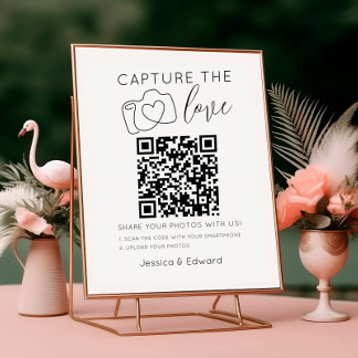 Capture The Love Qr Code Black Chic Modern Wedding