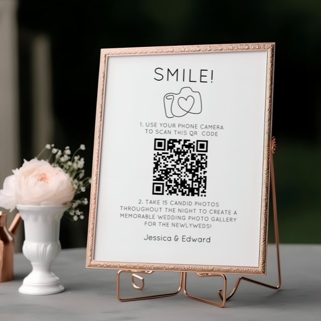 Capture The Love Qr Code Black Chic Modern Wedding (Creator Uploaded)