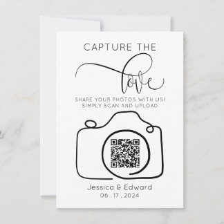 Capture The Love Qr Code Black Chic Modern Wedding