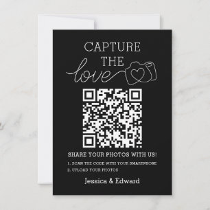 Capture The Love Qr Code Black Chic Modern Wedding