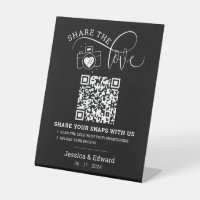 Capture The Love Qr Code Black Chic Modern Wedding