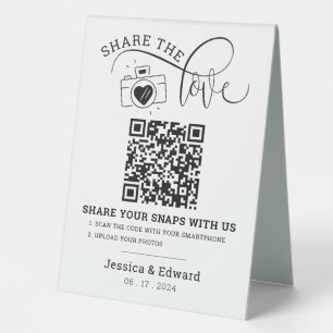 Capture The Love Qr Code Black White Chic Wedding