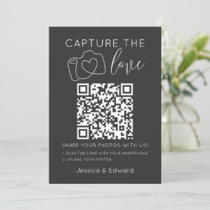 Capture The Love Qr Code Grey Chic Modern Wedding