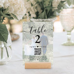 Capture the Love QR Code Light 2 Photo Wedding Table Number<br><div class="desc">Add a personalised finishing touch to wedding reception decorations with custom photo & QR Code table number cards. Pictures and all text are simple to customise, and can be different or the same on front and back. If preferred, change "capture the love" to "honeymoon fund, " "a special thanks, "...</div>