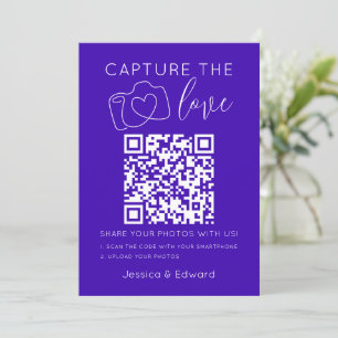 Capture The Love Qr Code Neon Blue Minimal Modern