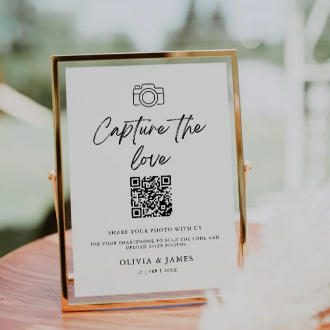 Capture The Love Qr Code Sign, Minimalist Invitation (Capture The Love Qr Code Sign, Minimalist Invitation)