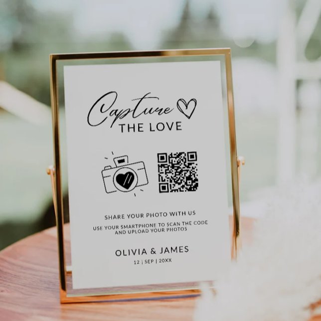 Capture The Love Qr Code Sign, Minimalist Invitation (Capture The Love Qr Code Sign, Minimalist Invitation)