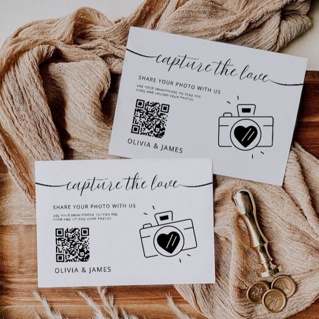 Capture The Love QR Code Wedding Card, Minimalist (Capture The Love QR Code Wedding Card, Minimalist)