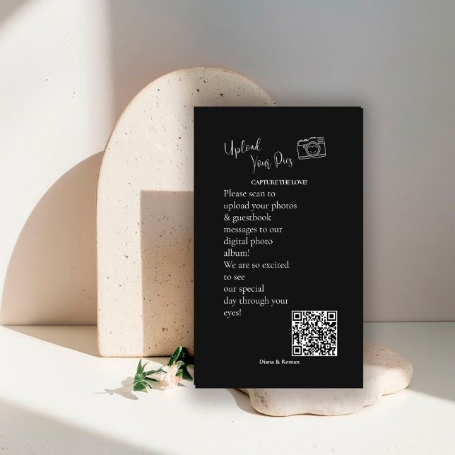 Capture The Love QR code Wedding Guest Photo Share Enclosure Card (Creator Uploaded)