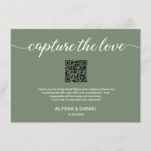 Capture the Love QR code wedding photo share Enclosure Card