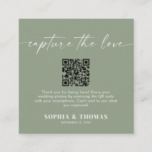 Capture The Love QR Code Wedding Photo Sharing Enclosure Card
