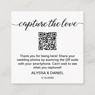Capture the love QR code wedding photo sharing Enclosure Card