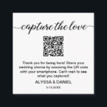Capture the love QR code wedding photo sharing  Enclosure Card<br><div class="desc">Introducing our "Custom QR Code Wedding Photo Sharing Card" – featured here in a small card size (see other size options) - a personalised and convenient way to encourage guests to share their photos from your special day. This card features a custom QR code that guests can scan to easily...</div>