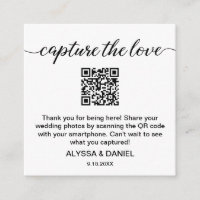 Capture the love QR code wedding photo sharing