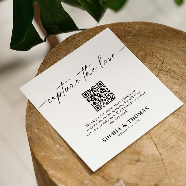 Capture The Love QR Code Wedding Photo Sharing Enclosure Card (Creator Uploaded)