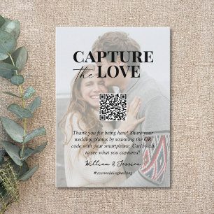 Capture the love QR code wedding photo sharing  Enclosure Card