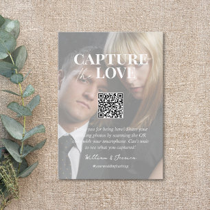 Capture the love QR code wedding photo sharing  Enclosure Card