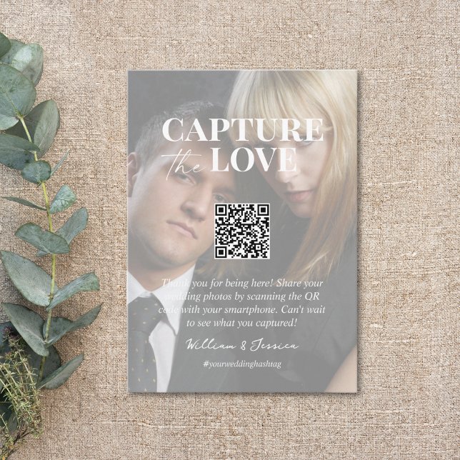 Capture the love QR code wedding photo sharing  Enclosure Card (Creator Uploaded)