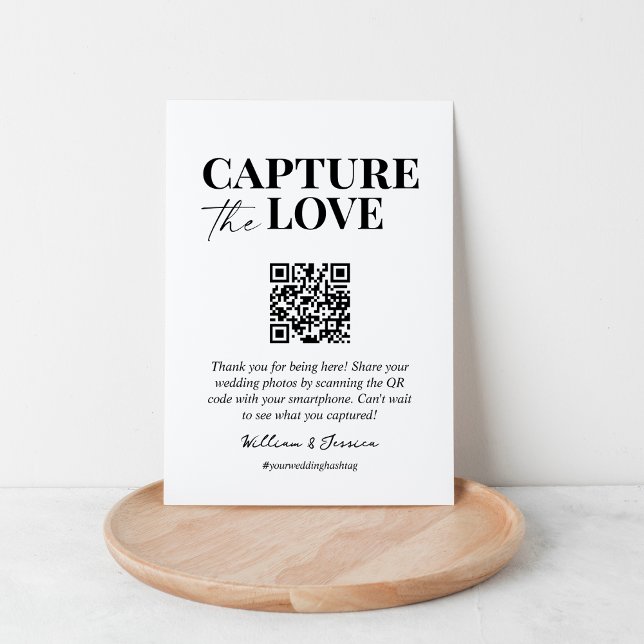 Capture the love QR code wedding photo sharing Enclosure Card (Creator Uploaded)