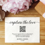 Capture the love QR code wedding photo sharing Invitation<br><div class="desc">Introducing our "Custom QR Code Wedding Photo Sharing Card" – a personalised and convenient way to encourage guests to share their photos from your special day. This card features a custom QR code that guests can scan to easily access your wedding photo sharing platform. Customise every detail to make this...</div>