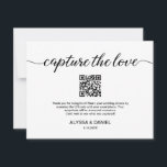 Capture the love QR code wedding photo sharing Invitation<br><div class="desc">Introducing our "Custom QR Code Wedding Photo Sharing Card" – a personalised and convenient way to encourage guests to share their photos from your special day. This card features a custom QR code that guests can scan to easily access your wedding photo sharing platform. Customise every detail to make this...</div>