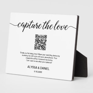 Capture the love QR code wedding photo sharing Plaque