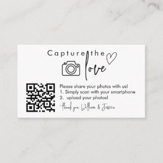 Capture the Love QR Code, Wedding Photo Signs Enclosure Card