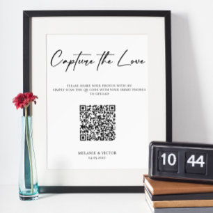 Capture the love QR Code Wedding Sign Poster