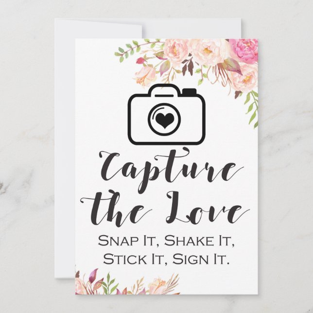 Capture the Love Sign 5x7" Size Invitation (Front)