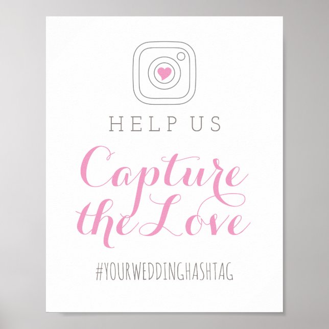 Capture the Love | Wedding Hashtag Sign (Front)