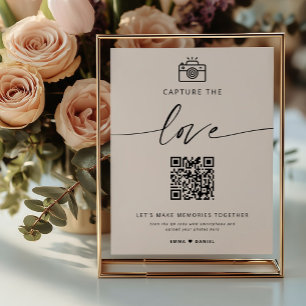 Capture The Love Wedding Photo QR Code Sign